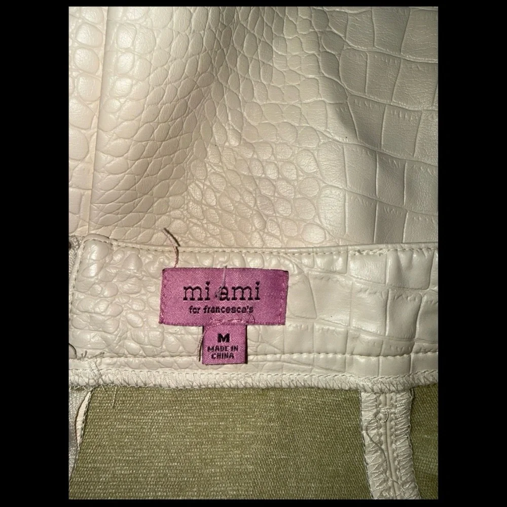 Cream Croc Mini Skirt Y2K Clubwear 2000s Party‎ Fit